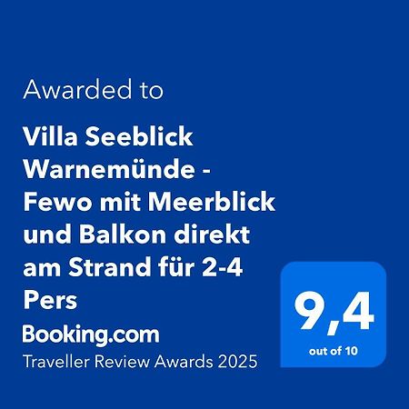 Villa Seeblick Warnemuende - Fewo Mit Meerblick Und Balkon Direkt Am Strand Fuer 2-4 Pers รอสต็อค ภายนอก รูปภาพ